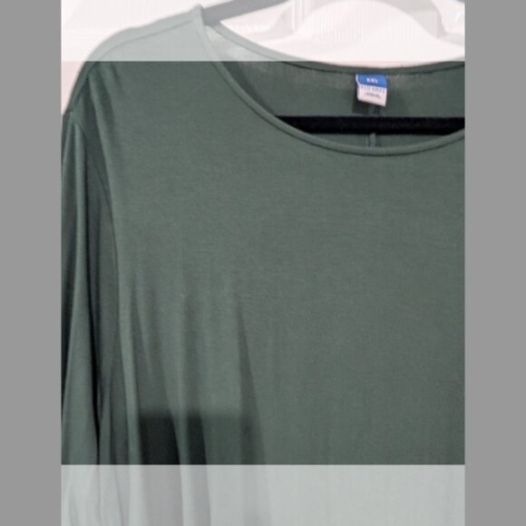 NWT Old Navy Green Long-Sleeve Jersey-Knit Swing Dress in Size XXL (20) - Picture 3 of 10